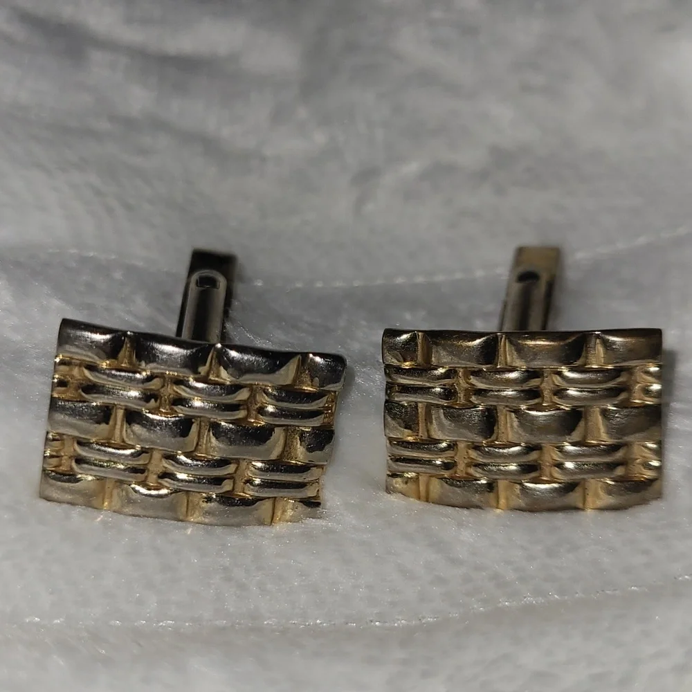 Anson VINTAGE Gold Thatched Textured Cufflinks